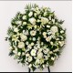 CORONA FUNEBRE PREMIUM ROSAS BLANCAS Y FLOR BLANCA