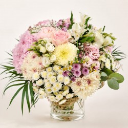 RAMO FLORES PREMIUM "XL" CON ROSA ROSA Y FLOR VARIADA