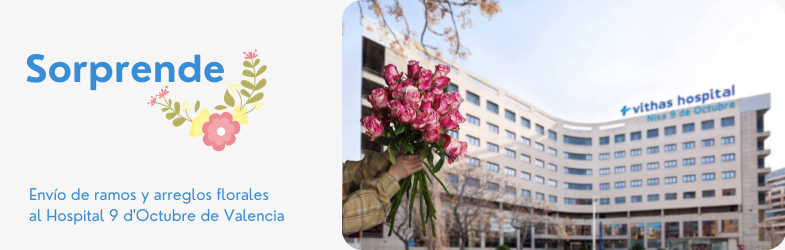 banner de floristería cerca del hospital 9 d'octubre